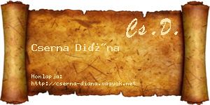 Cserna Diána névjegykártya